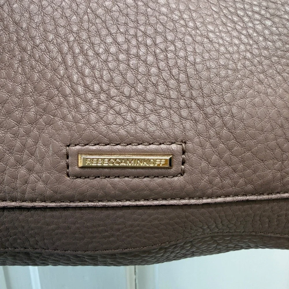 Rebecca Minkoff Darren Taupe Pebbled Leather Small Hobo Crossbody Bag HF18IDND28